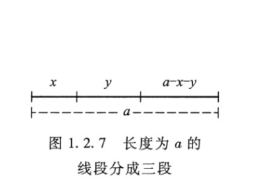 图 1.2.7 长度为 a 的线段分成三段